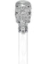 Crystal Elegance Chrome Skull Cane with Invisible Acrylic Shaft Options