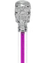 Color Crystal Elegance Chrome Skull Cane with Invisible Acrylic Shaft Options