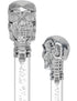 Crystal Elegance Chrome Skull Cane with Invisible Acrylic Shaft Options