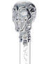 Crystal Elegance Chrome Skull Cane with Invisible Acrylic Shaft Options