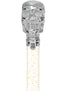 Crystal Elegance Chrome Skull Cane with Invisible Acrylic Shaft Options