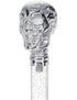 Crystal Elegance Chrome Skull Cane with Invisible Acrylic Shaft Options