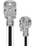 Crystal Elegance Chrome Skull Cane with Invisible Acrylic Shaft Options