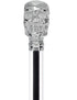 Crystal Elegance Chrome Skull Cane with Invisible Acrylic Shaft Options