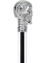 Crystal Elegance Chrome Skull Cane with Invisible Acrylic Shaft Options