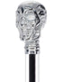 Crystal Elegance Chrome Skull Cane with Invisible Acrylic Shaft Options