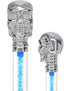 Color Crystal Elegance Chrome Skull Cane with Invisible Acrylic Shaft Options