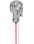 Color Crystal Elegance Chrome Skull Cane with Invisible Acrylic Shaft Options