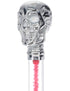 Color Crystal Elegance Chrome Skull Cane with Invisible Acrylic Shaft Options