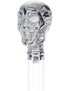 Crystal Elegance Chrome Skull Cane with Invisible Acrylic Shaft Options