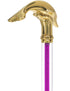 Color Crystal Elegance Brass Dolphin Cane with Invisible Acrylic Shaft Options