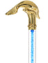 Color Crystal Elegance Brass Dolphin Cane with Invisible Acrylic Shaft Options