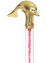 Color Crystal Elegance Brass Dolphin Cane with Invisible Acrylic Shaft Options