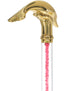 Color Crystal Elegance Brass Dolphin Cane with Invisible Acrylic Shaft Options