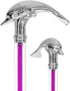 Color Crystal Elegance Chrome Dolphin Cane with Invisible Acrylic Shaft Options