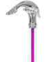 Color Crystal Elegance Chrome Dolphin Cane with Invisible Acrylic Shaft Options