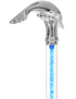 Color Crystal Elegance Chrome Dolphin Cane with Invisible Acrylic Shaft Options