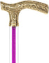 Color Crystal Elegance Brass Fritz Cane with Invisible Acrylic Shaft Options