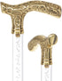 Crystal Elegance Brass Fritz Cane with Invisible Acrylic Shaft Options