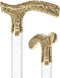 Crystal Elegance Brass Fritz Cane with Invisible Acrylic Shaft Options