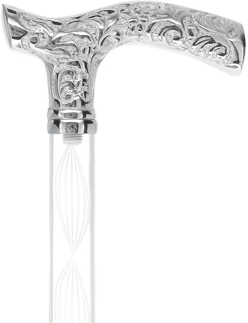 Crystal Elegance Chrome Fritz Cane with Invisible Acrylic Shaft Options