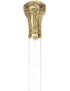 Crystal Elegance Brass Knob Cane with Invisible Acrylic Shaft Options