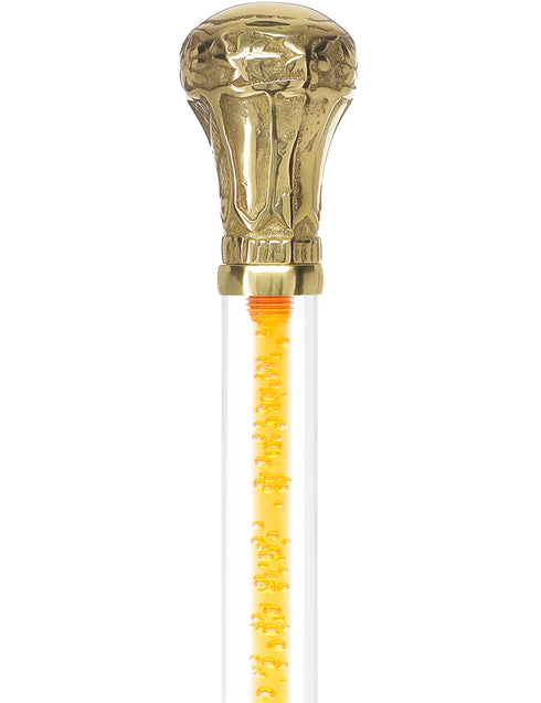 Color Crystal Elegance Brass Knob Cane with Invisible Acrylic Shaft Options