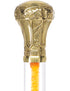 Color Crystal Elegance Brass Knob Cane with Invisible Acrylic Shaft Options
