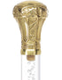 Crystal Elegance Brass Knob Cane with Invisible Acrylic Shaft Options