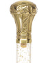 Crystal Elegance Brass Knob Cane with Invisible Acrylic Shaft Options