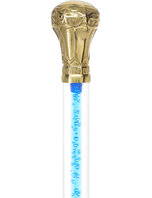 Color Crystal Elegance Brass Knob Cane with Invisible Acrylic Shaft Options