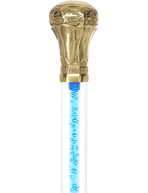 Color Crystal Elegance Brass Knob Cane with Invisible Acrylic Shaft Options