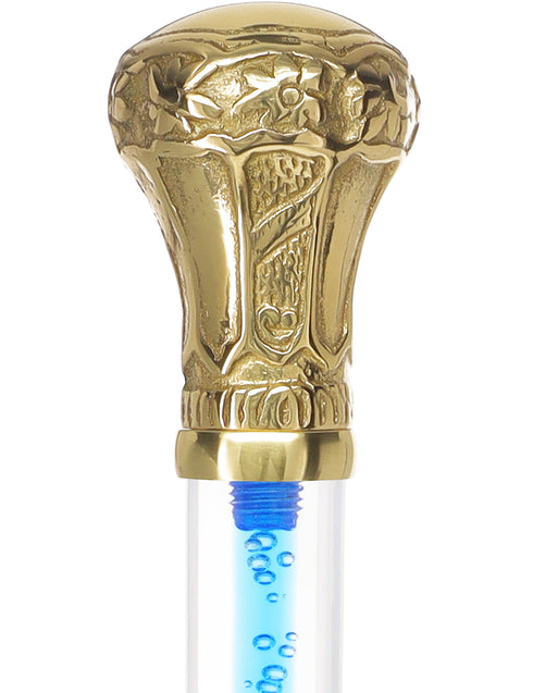 Color Crystal Elegance Brass Knob Cane with Invisible Acrylic Shaft Options