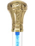Color Crystal Elegance Brass Knob Cane with Invisible Acrylic Shaft Options