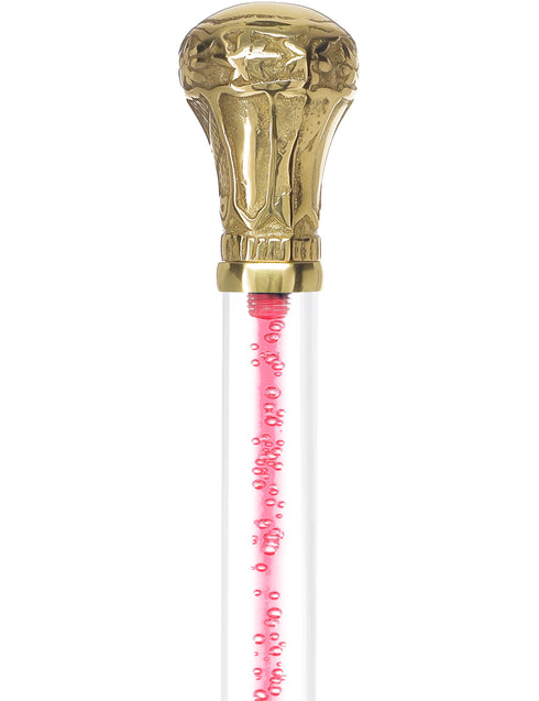 Color Crystal Elegance Brass Knob Cane with Invisible Acrylic Shaft Options