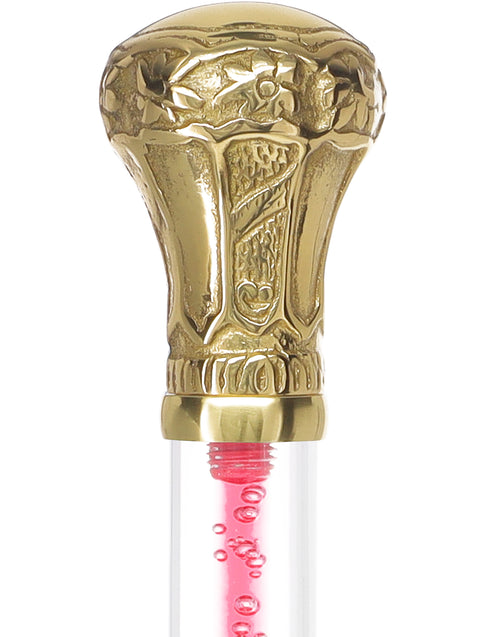 Color Crystal Elegance Brass Knob Cane with Invisible Acrylic Shaft Options