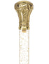 Crystal Elegance Brass Knob Cane with Invisible Acrylic Shaft Options