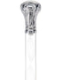 Crystal Elegance Chrome Knob Cane with Invisible Acrylic Shaft Options