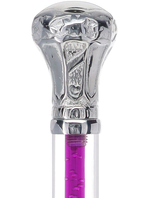 Color Crystal Elegance Chrome Knob Cane with Invisible Acrylic Shaft Options