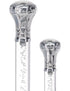 Crystal Elegance Chrome Knob Cane with Invisible Acrylic Shaft Options