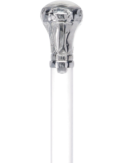 Crystal Elegance Chrome Knob Cane with Invisible Acrylic Shaft Options