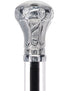 Crystal Elegance Chrome Knob Cane with Invisible Acrylic Shaft Options