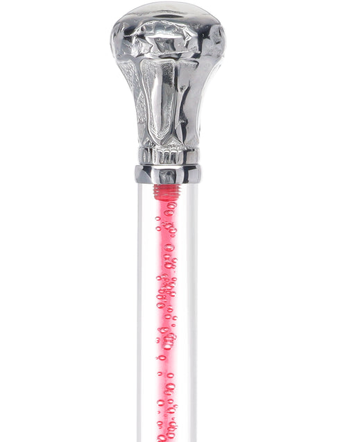 Color Crystal Elegance Chrome Knob Cane with Invisible Acrylic Shaft Options