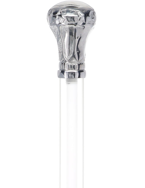 Crystal Elegance Chrome Knob Cane with Invisible Acrylic Shaft Options