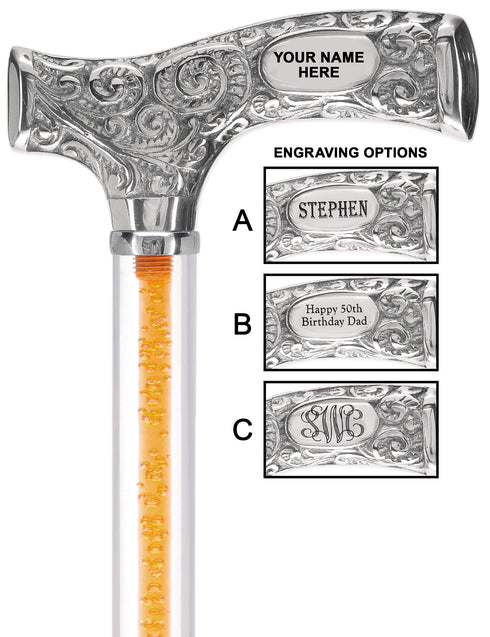 Make It Yours: Color Invisible Clear Shaft w/ Premium Chrome Brass Cane