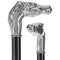 Silver 925r Horse Walking Cane with Black Beechwood Shaft and Collar