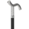 Italian Luxury: Twisted Ribbed Fritz Handle Cane, In 925r Silver