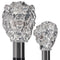 Scratch and Dent Italian Luxury: Majestic Lion Head Walking Stick, 925r Silver V2401