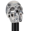 Italian Luxury: Skull Walking Stick, Swarovski Eyes, 925r Silver