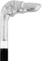 Long Nosed Dog Nickel Plated Handle Walking Cane - Italian Handle w/ Custom Shaft and Collar